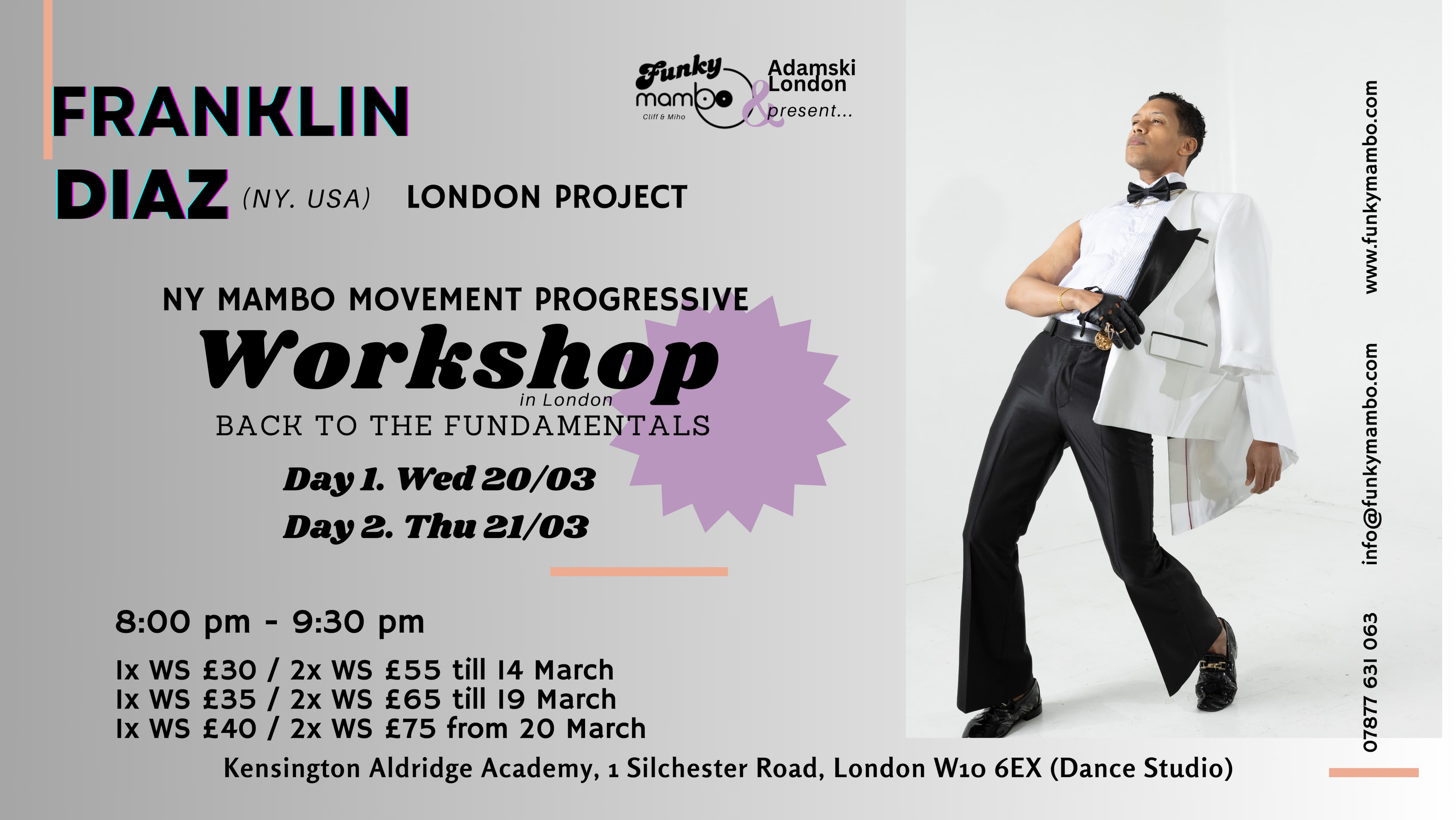 Franklin Diaz London Project: NY Mambo Movement Workshop Part 2 - Day 2/2 - ADVANCE TICKET