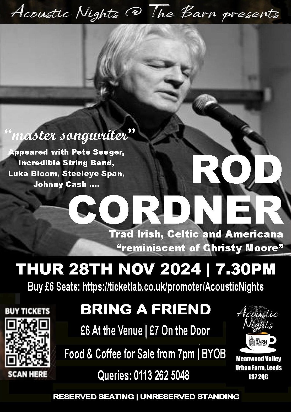 ROD CORDNER in concert | The Barn Coffee Shop Meanwood | Leeds