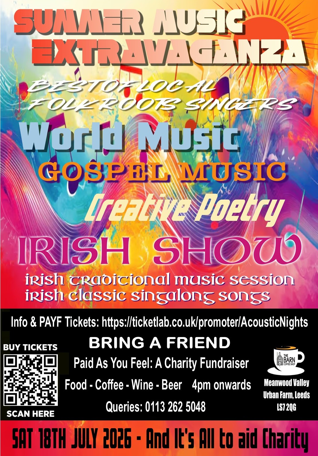 18 7 26 SUMMER MUSIC EXTRAVAGANZA - £10 PAYF Charity Donation