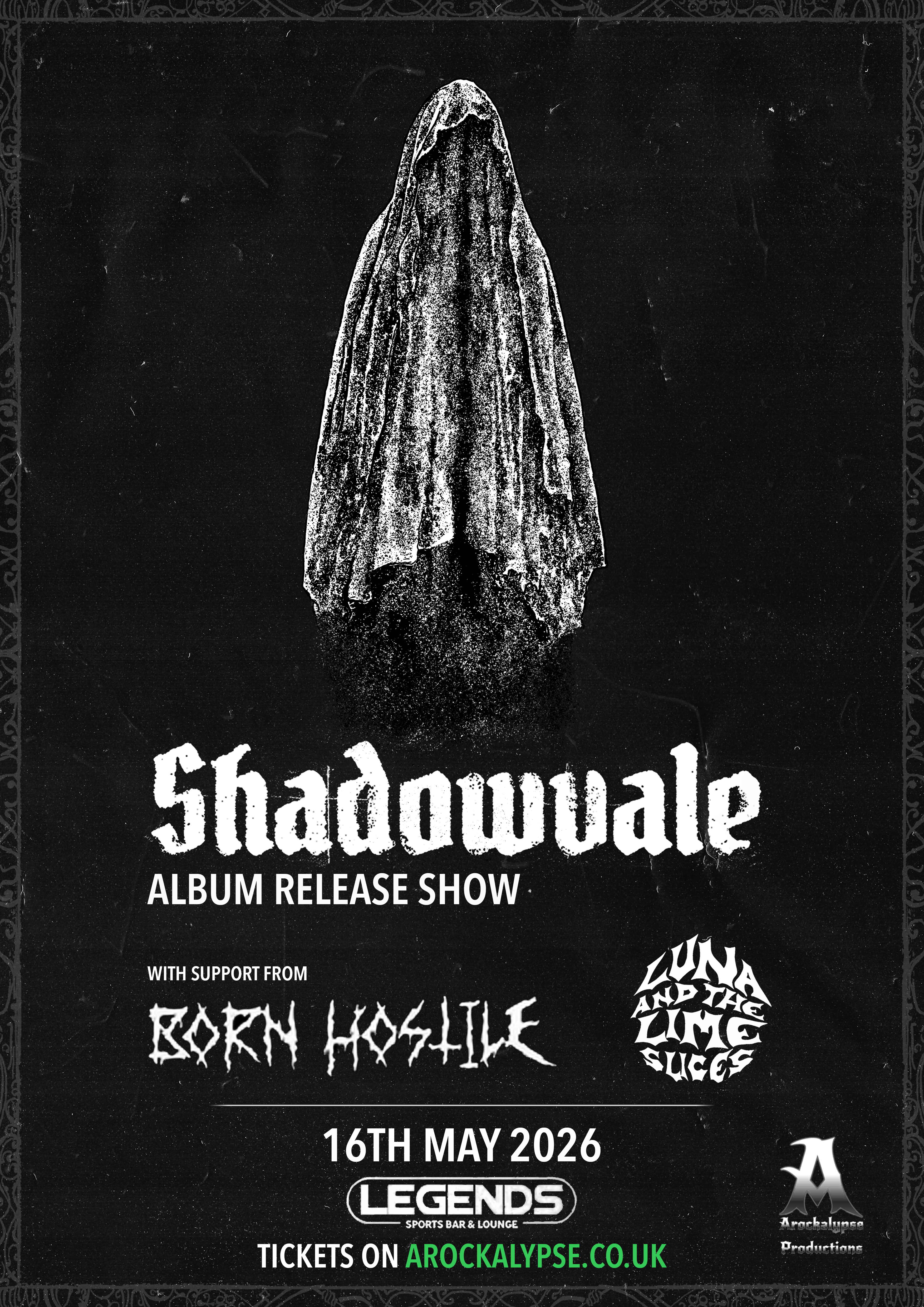 Shadowvale - Album Release Show with Born Hostile and Luna And The Lime Slices @ Legends Sports Bar & Lounge, Mansfield