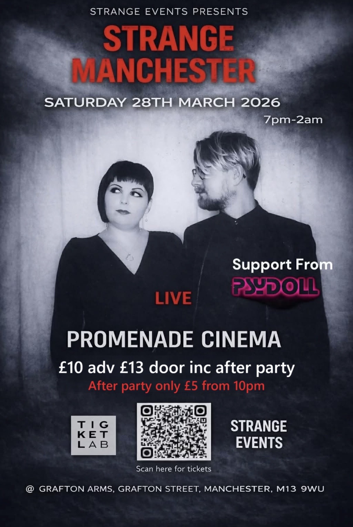 Promenade Cinema + Psydoll + Strange Manchester, including after party. After party only tickets also available