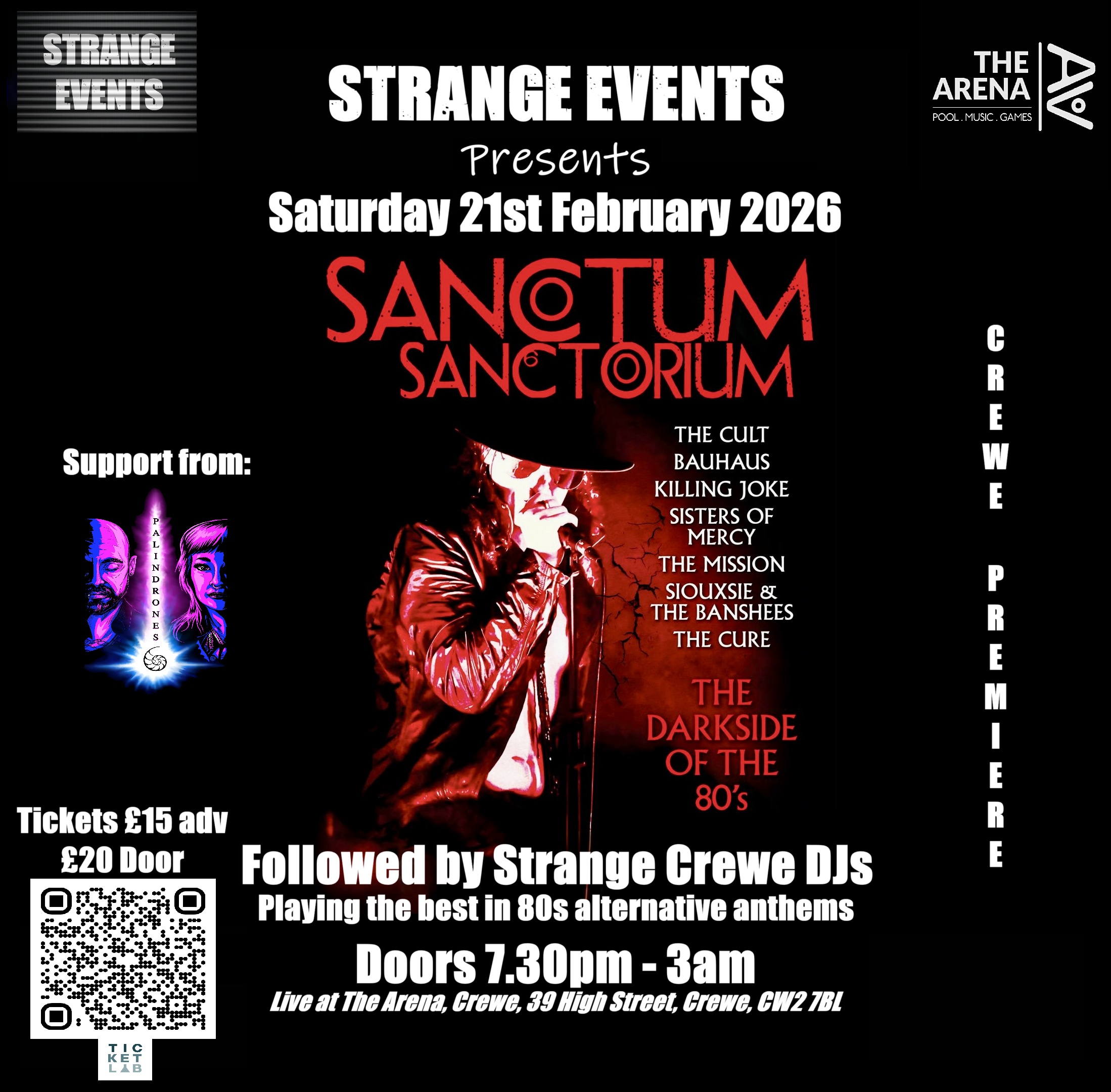 Strange events presents: Sanctum Sanctorium & Palindrones + Strange 80s DJs